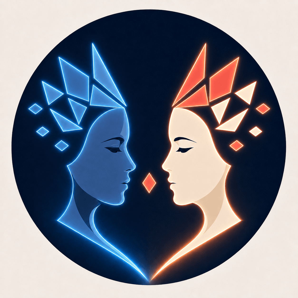 Two women facing each other, representing a conversation across languages
